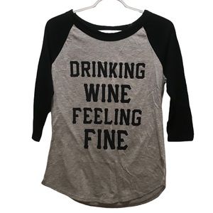 3/4 sleeve baseball wine tshirt